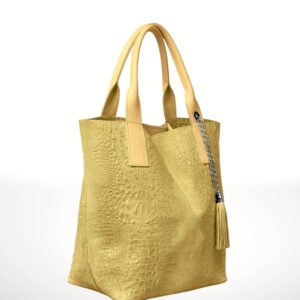 VERANIA - Bolso tote de piel Gamuza 220615