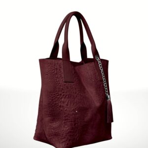 VERANIA - Bolso tote de piel Gamuza 220615
