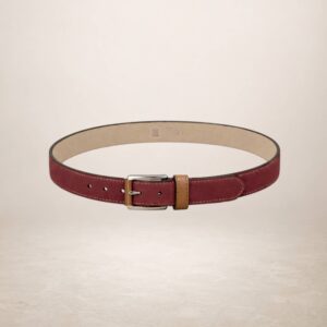 VITTORIO - Cinturon de piel gamuza 260425