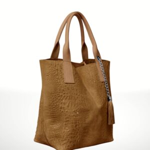 VERANIA - Bolso tote de piel Gamuza 220615