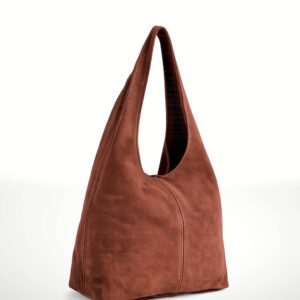SILVIA - Bolso de piel Gamuza - Teja