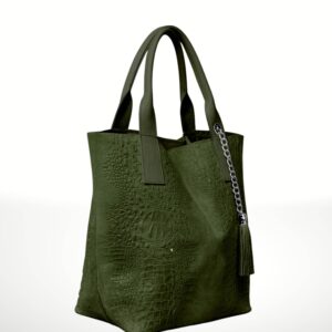 VERANIA - Bolso tote de piel Gamuza 220615