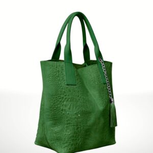 VERANIA - Bolso tote de piel Gamuza 220615