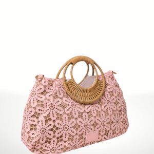 FIORELLA – Bolso de yute natural con encaje 261060