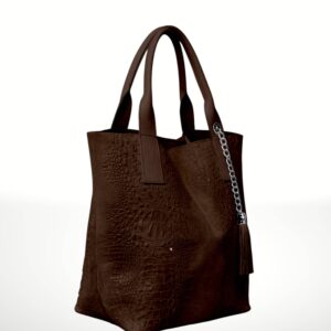 VERANIA - Bolso tote de piel Gamuza 220615