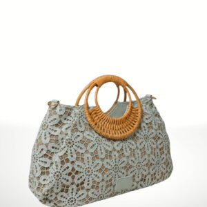 FIORELLA – Bolso de yute natural con encaje 261060
