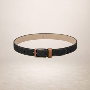 VITTORIO - Cinturon de piel gamuza 260425