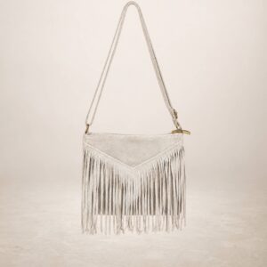 CASCADA V - Bolso de piel Gamuza - Beis