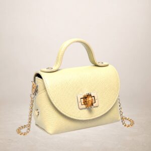 GINEVRA - Bolso de piel 260316 - Amarillo pastel