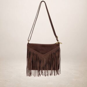 CASCADA V - Bolso de piel Gamuza - Marron