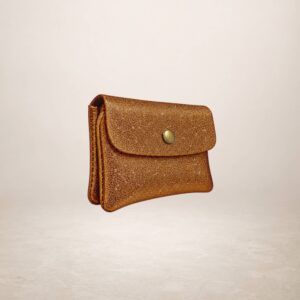 KATIA - Monedero de piel Gamuza Laminado - Marron nocilla