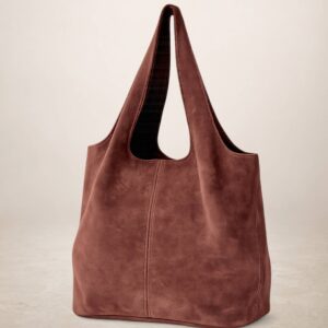 GIANNINA - Bolso de piel Gamuza - Teja