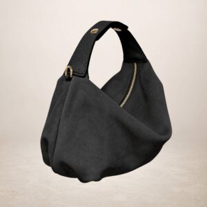 ELETTRA - Bolso de piel gamuza - Negro