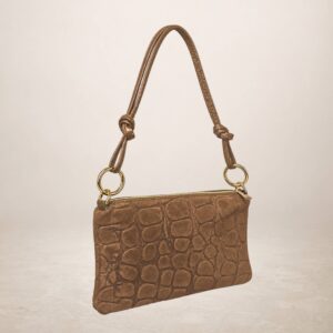 GIORGIA - Bolso de piel gamuza grabado jirafa - Cuero I