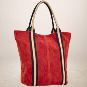 MELODY - Bolso Tote de piel Gamuza - Rojo