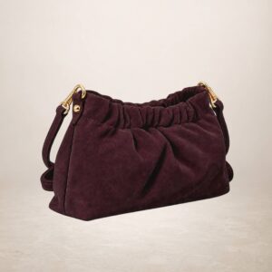 MARIA - Bolso de piel gamuza - Rojo vino