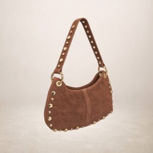 Bolso de piel Gamuza Germina - Marron castano