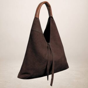 DEMA - Bolso de piel Gamuza - Marron cafe