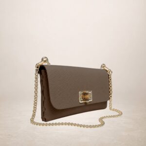 LUCE DI AMALFI - Bolso de piel - Taupe oscuro