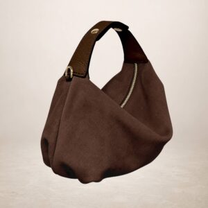 ELETTRA - Bolso de piel gamuza - Marron