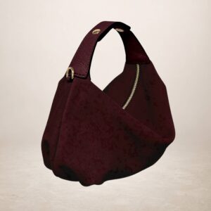 ELETTRA - Bolso de piel gamuza - Rojo vino