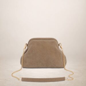 BAGNOREGIO - Bolso de piel gamuza - Taupe oscuro
