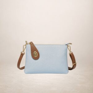 ALLEGRA - Bolso de mano de piel - Celeste