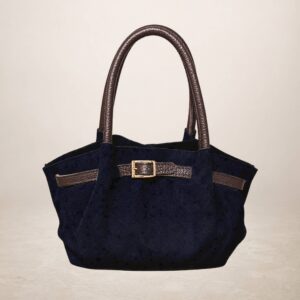 EGITTA - Bolso de piel gamuza - Azul marino