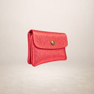 KATIA - Monedero de piel Gamuza Laminado - Rojo