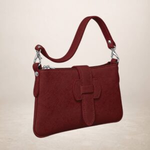 HAVIN - Bolso de piel - Rojo oscuro