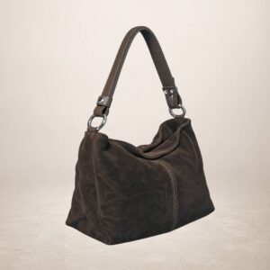 DORY - Bolso de piel gamuza - Marron cafe