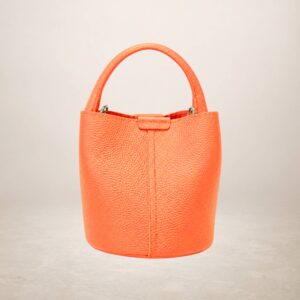 NENSI - Bolso bucket de piel - Naranja