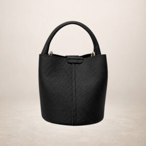 NENSI - Bolso bucket de piel - Negro