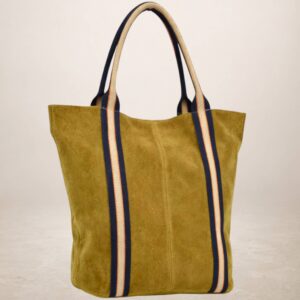 MELODY - Bolso Tote de piel Gamuza - Mostaza