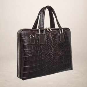 SHILLA - maletin de piel grabado coco - Marron chocolate