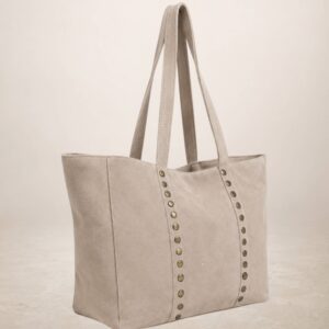 CELINA - Bolso Tote de piel Gamuza - Taupe