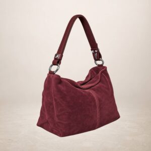 DORY - Bolso de piel gamuza - Rojo oscuro
