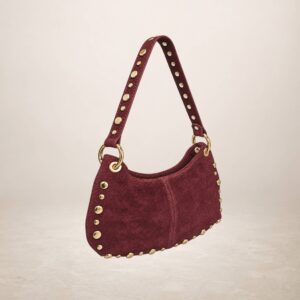 Bolso de piel Gamuza Germina - Rojo oscuro
