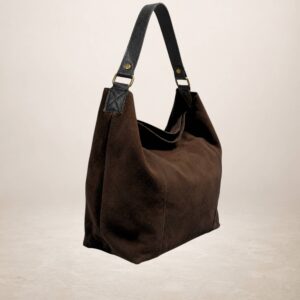 CARINA - Bolso de piel Gamuza - Marron cafe