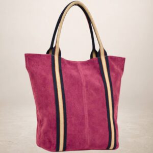 MELODY - Bolso Tote de piel Gamuza - Magenta