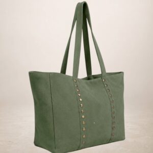 CELINA - Bolso Tote de piel Gamuza - Verde oliva