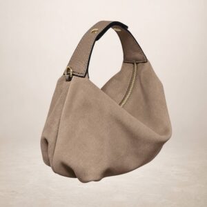 ELETTRA - Bolso de piel gamuza - Taupe oscuro