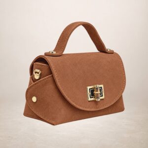 LALA - Bolso de piel Gamuza - Marron castano