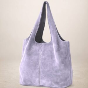 GIANNINA - Bolso de piel Gamuza - Lila artico