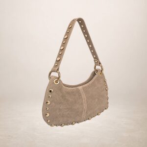 Bolso de piel Gamuza Germina - Taupe oscuro