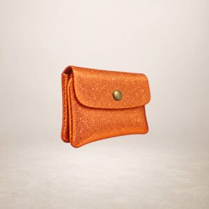 KATIA - Monedero de piel Gamuza Laminado - Mandarina