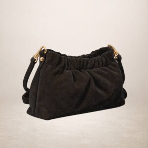 MARIA - Bolso de piel gamuza - Marron cafe