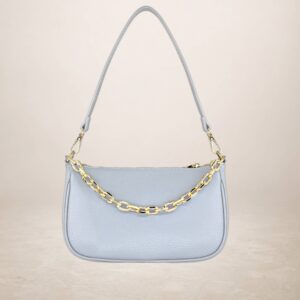 LALABEL - Bolso de piel vacuno - Celeste