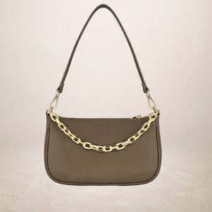 LALABEL - Bolso de piel vacuno - Taupe oscuro