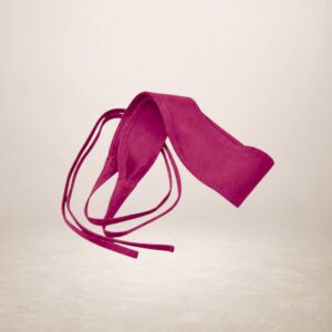 JUDIT - Cinturon fajín de piel Gamuza - Magenta
